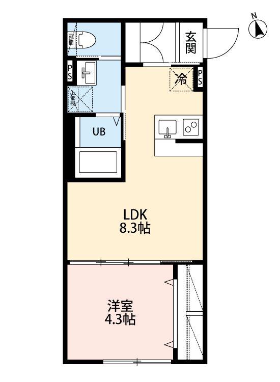 AVALON 三ノ輪(1LDK/1階)の間取り写真