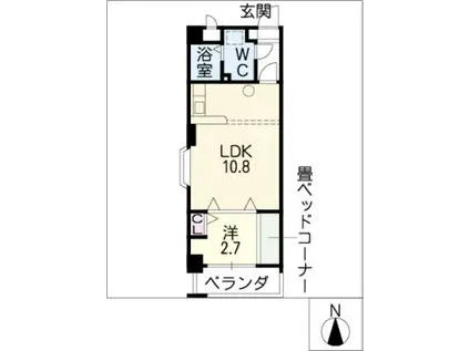 大竹南ビル(1LDK/6階)の間取り写真