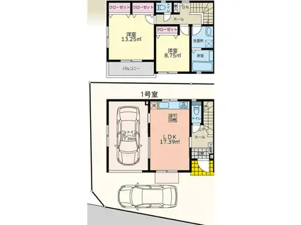 ガレリア湘南茅ケ崎F(2LDK/1階)の間取り写真