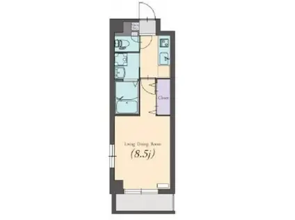 PRIMROSE(1K/1階)の間取り写真