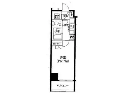 アイムズ芝大門(1K/2階)の間取り写真
