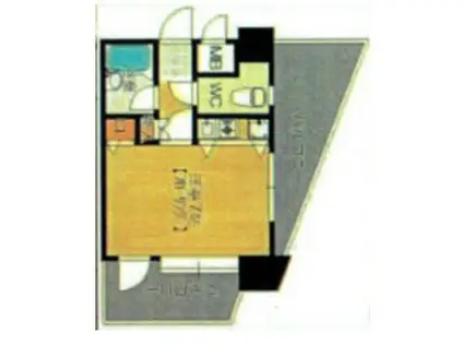 ピュアドーム博多エクセーヌ(1K/2階)の間取り写真