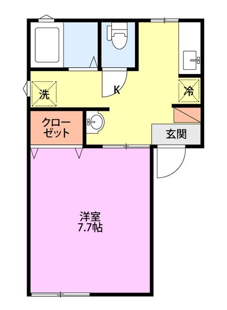 ヴィラ サンタモニカ(1K/2階)の間取り写真