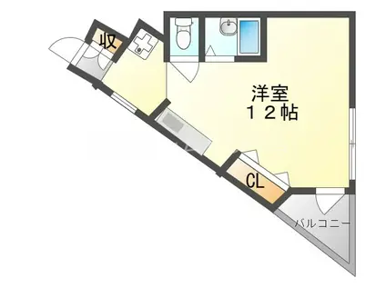 フリーディオ門真I(ワンルーム/1階)の間取り写真