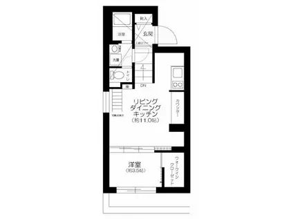 ライブフラット蔵前(1LDK/5階)の間取り写真