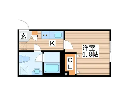 YUZURU 長町(1K/3階)の間取り写真