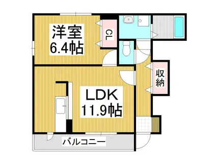 プラシードフォレスターA(1LDK/1階)の間取り写真