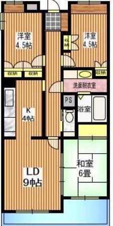シャルール田無(3LDK/2階)の間取り写真