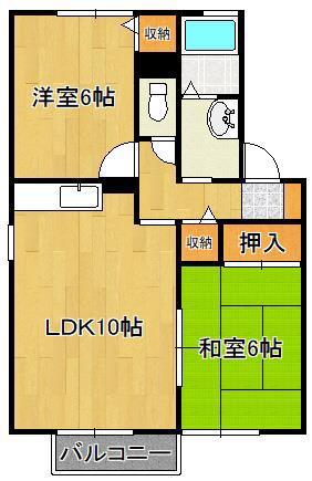 セジュールエスポワール(2LDK/1階)の間取り写真