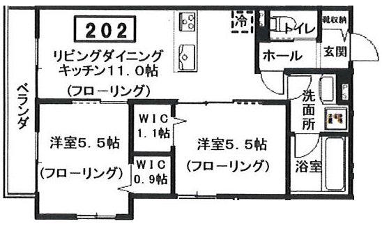 へーベルメゾン宮前2丁目(2LDK/2階)の間取り写真