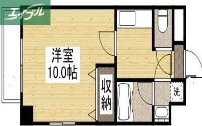 ピアシティ医大東(1K/2階)の間取り写真