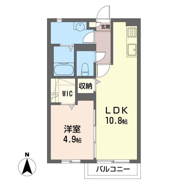 OHANA HARE C(1LDK/1階)の間取り写真