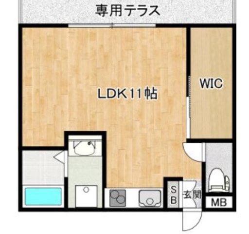 グロワール池田(ワンルーム/2階)の間取り写真