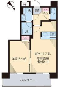 オリーブスクエア(1LDK/4階)の間取り写真