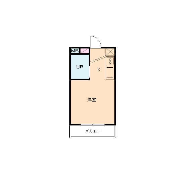 アメニティー森(ワンルーム/2階)の間取り写真