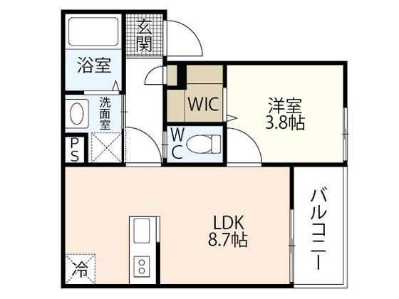 REGALE 船頭町(1LDK/1階)の間取り写真