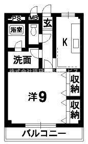 マスカットハイツ(1K/2階)の間取り写真