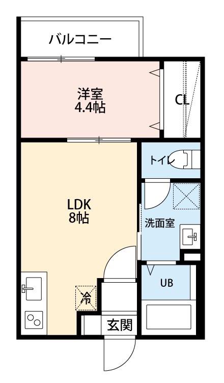 アーバンリゾート京田町(1LDK/2階)の間取り写真