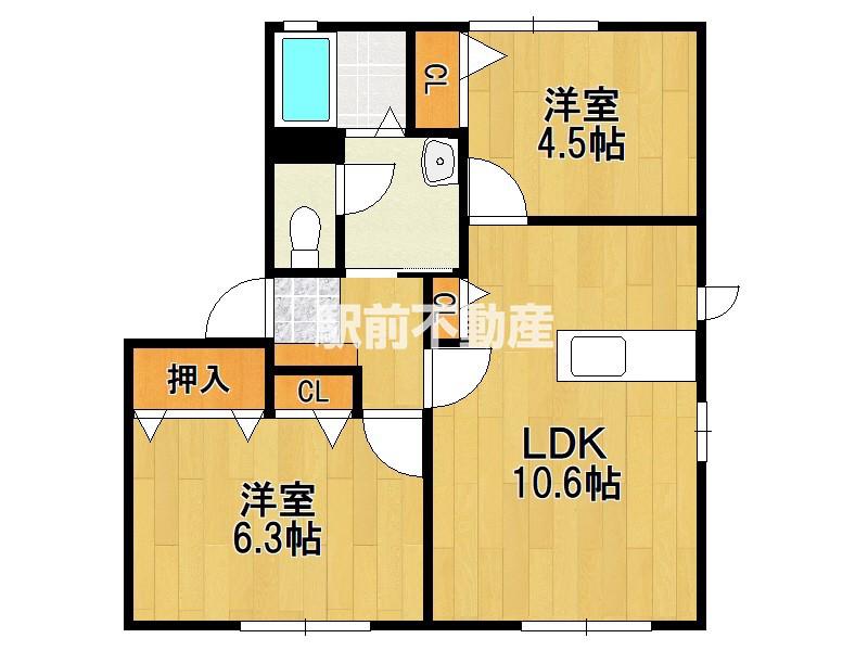 スパロー(2LDK/1階)の間取り写真