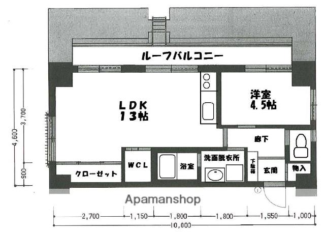 ライオンズマンション薬院第5(1LDK/6階)の間取り写真