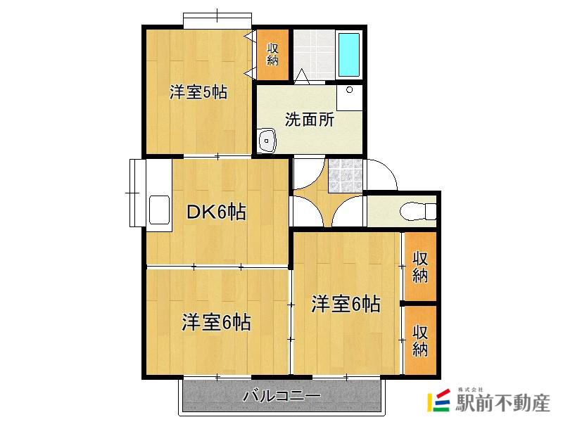 KIIコート五番館(3DK/2階)の間取り写真