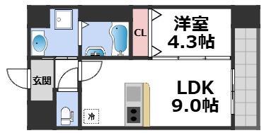 フォーゼ舟橋町(1LDK/10階)の間取り写真