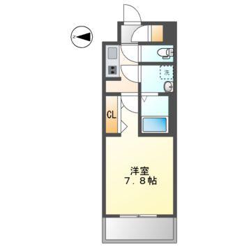 メイクス名駅太閤(1K/6階)の間取り写真