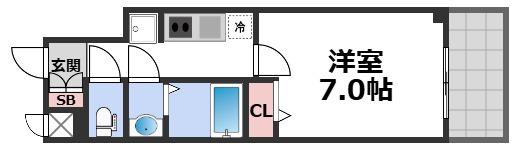 D.CLAREST玉造(1K/6階)の間取り写真
