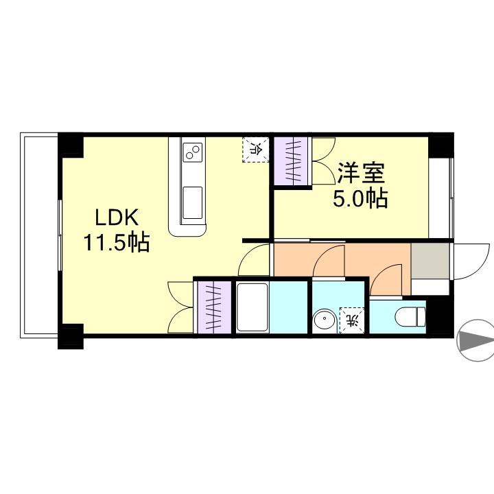ロイヤル藤II(1LDK/1階)の間取り写真