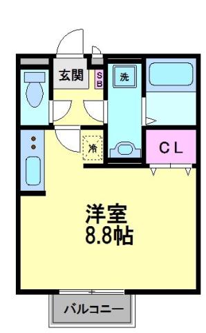 LAPITA I (1K/1階)の間取り写真