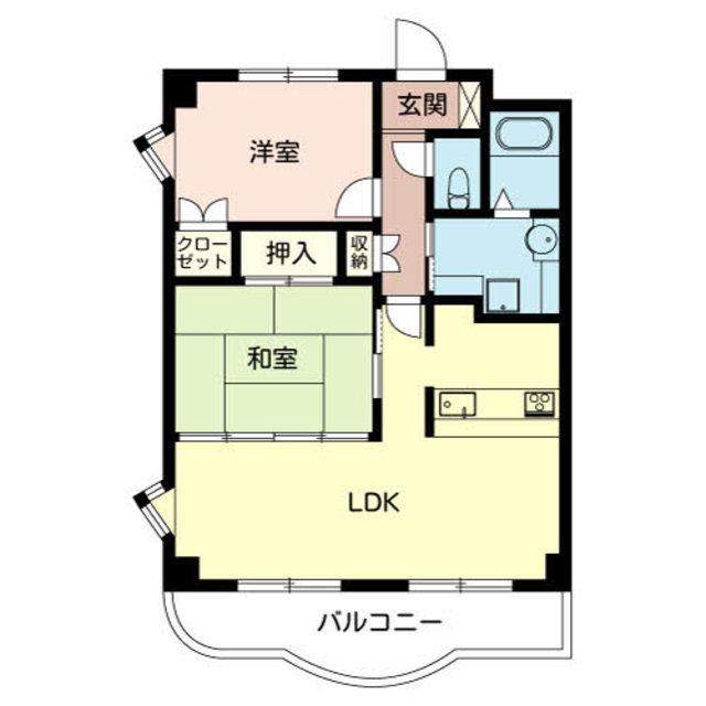 ベルドミール栗東(2LDK/3階)の間取り写真