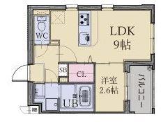 ライフフィールド南福岡(1LDK/4階)の間取り写真