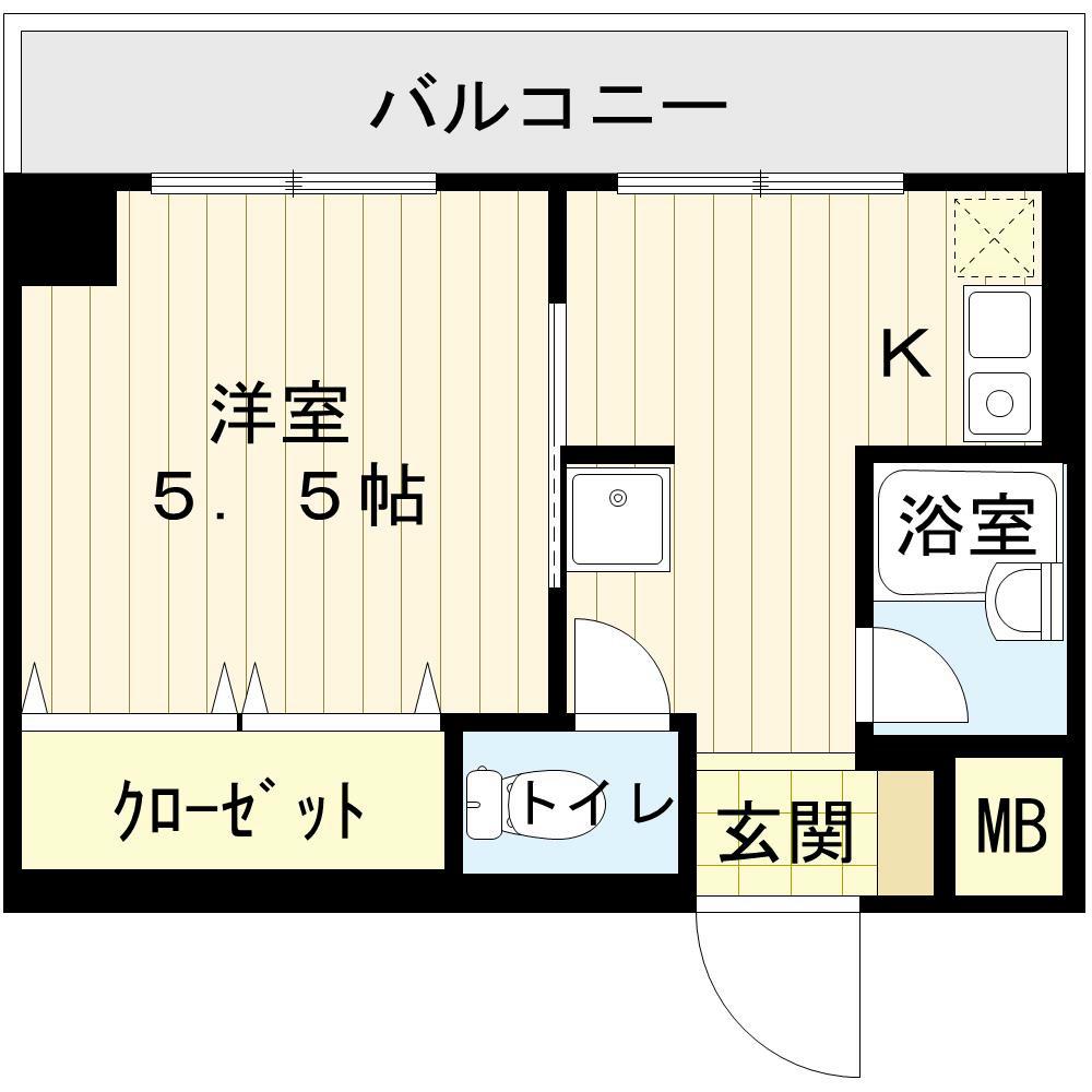 泉佐野TBKビル(1K/3階)の間取り写真
