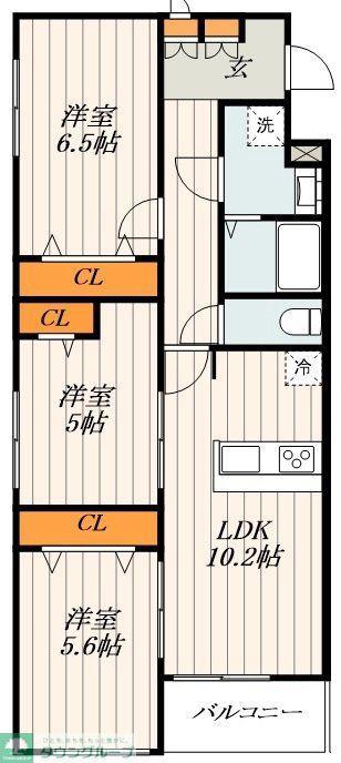 プランドールウエスト(3LDK/2階)の間取り写真