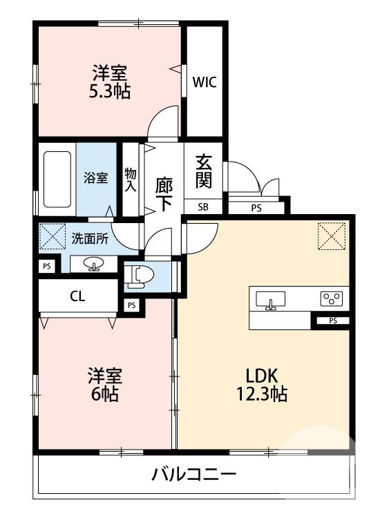 セピアコート鳳(2LDK/2階)の間取り写真