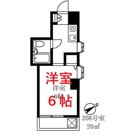 S・FLAT(ワンルーム/2階)の間取り写真