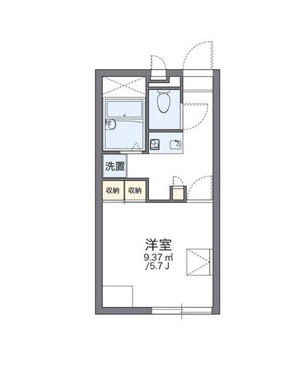 レオパレスパル百田(1K/1階)の間取り写真