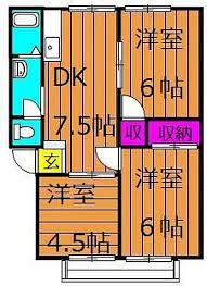 荒木ハイツ(3DK/1階)の間取り写真