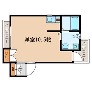 カルムリビオン(ワンルーム/3階)の間取り写真