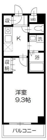 ブライトレジデンス(1K/5階)の間取り写真