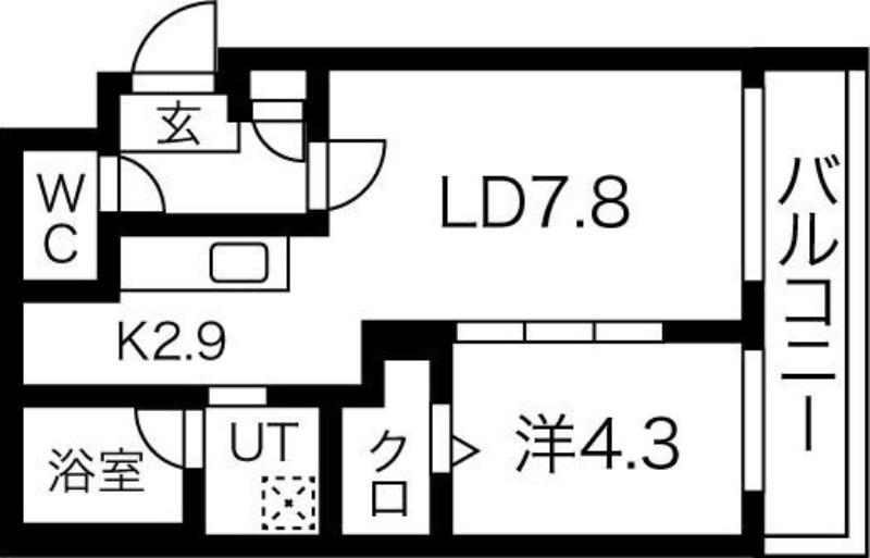 エス.フィールド北23(1LDK/3階)の間取り写真