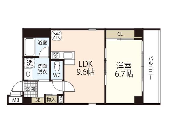 グレース愛宕(1LDK/8階)の間取り写真