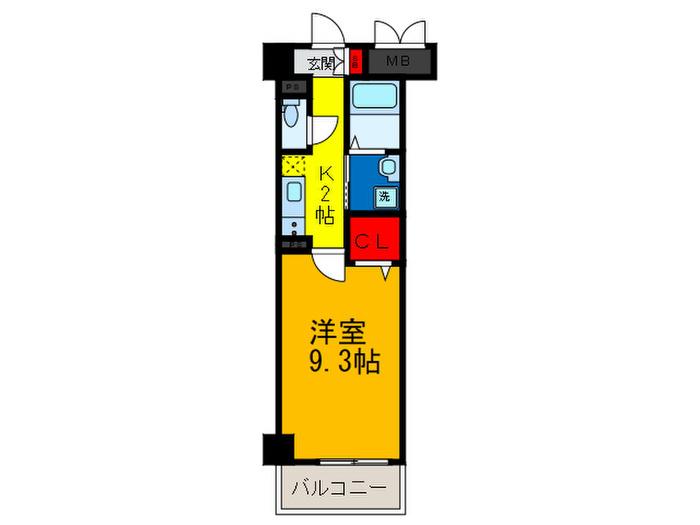 グッドライフ(1K/4階)の間取り写真