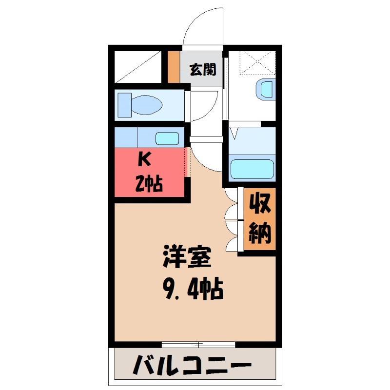 グリルスI(1K/2階)の間取り写真