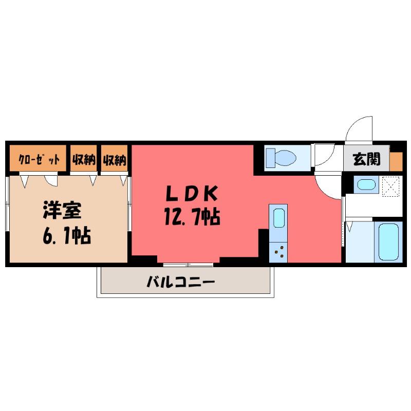 ルミナスプレイス(1LDK/3階)の間取り写真