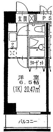 モンヴィラージュ中野新橋(1K/8階)の間取り写真