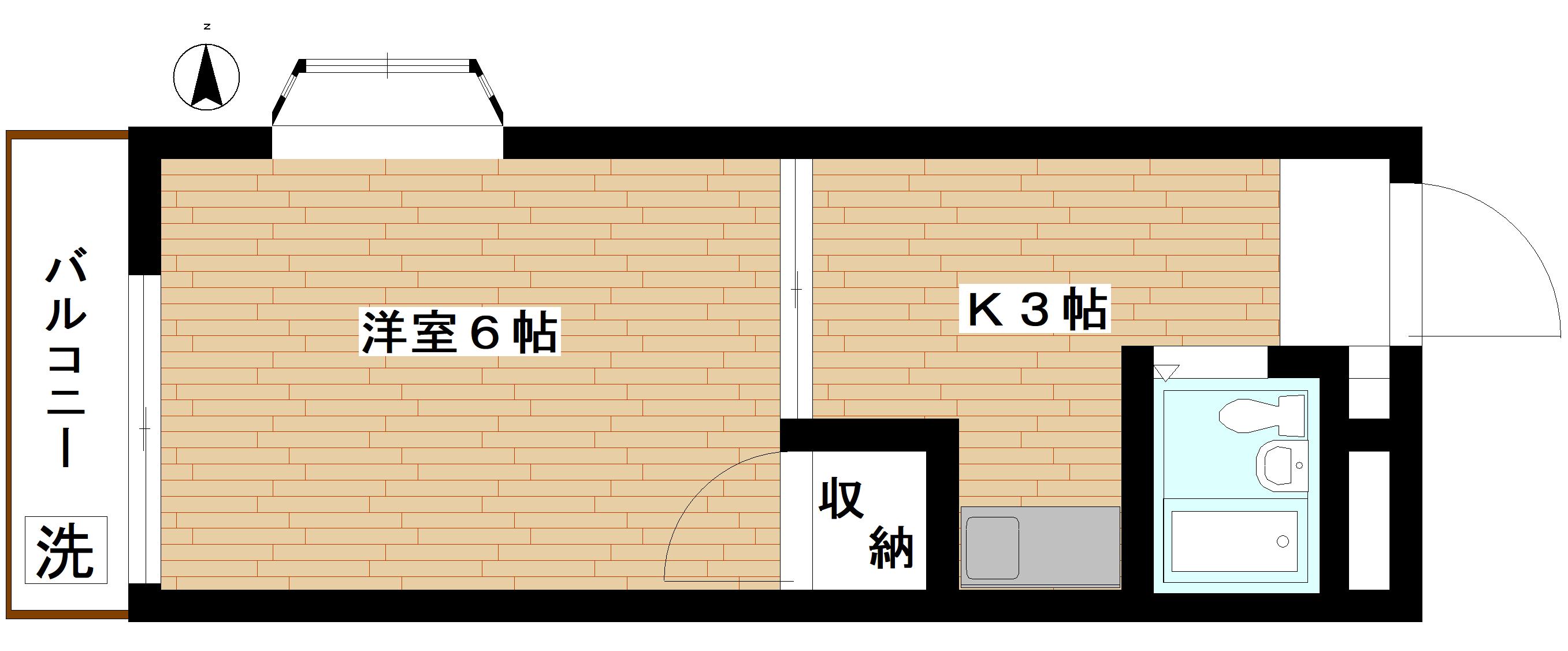 アテイ桜台(1K/1階)の間取り写真