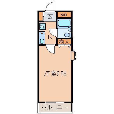 エクレール南町田(1K/4階)の間取り写真