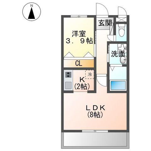 ガナドール(1LDK/2階)の間取り写真
