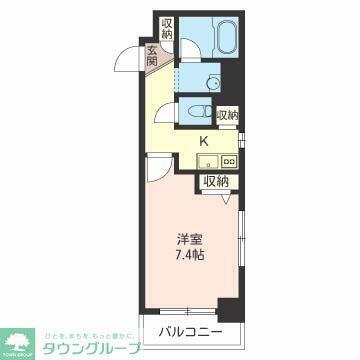 LASANTE品川シーサイドII(1K/2階)の間取り写真